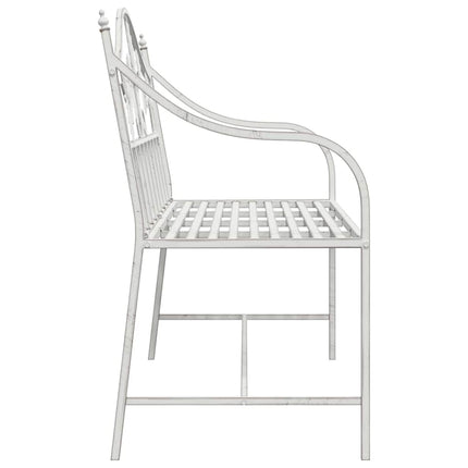 Trädgårdsbänk Antik vit 104 x 52,5 x 89 cm Stål