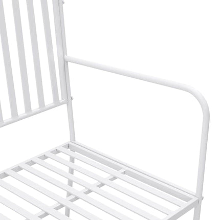 Trädgårdsbänk Enkel Vit 103,5 x 51,5 x 90 cm Stål