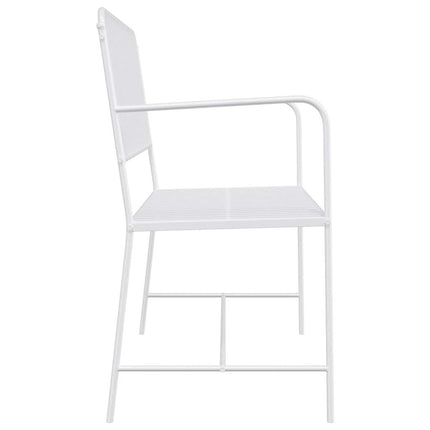 Trädgårdsbänk Enkel Vit 103,5 x 51,5 x 90 cm Stål