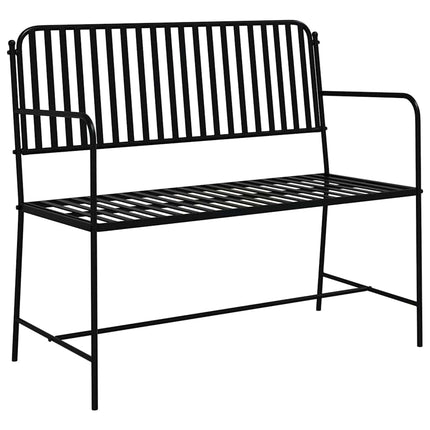 Trädgårdsbänk Svart 103,5 x 51,5 x 90 cm Stål