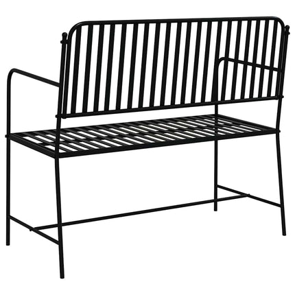 Trädgårdsbänk Svart 103,5 x 51,5 x 90 cm Stål