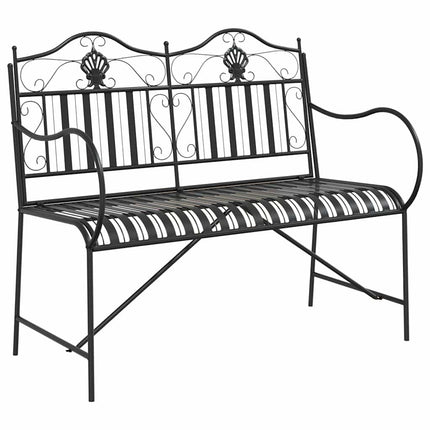 Trädgårdsbänk Svart 103,5 x 59 x 89 cm Stål