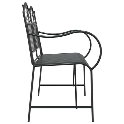 Trädgårdsbänk Svart 103,5 x 59 x 89 cm Stål