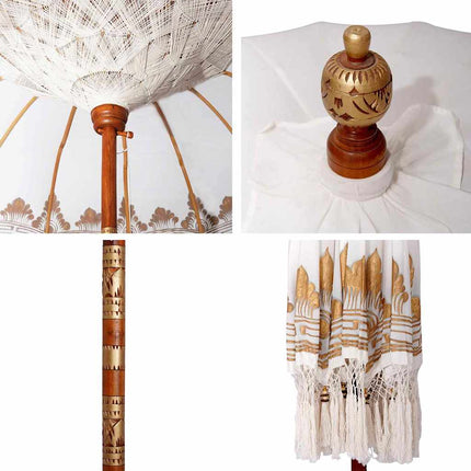 Balinesisk Parasol Kräm 215 x 215 x 260 cm Bomull