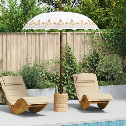 Balinesisk Parasol Kräm 185 x 185 x 260 cm Bomull