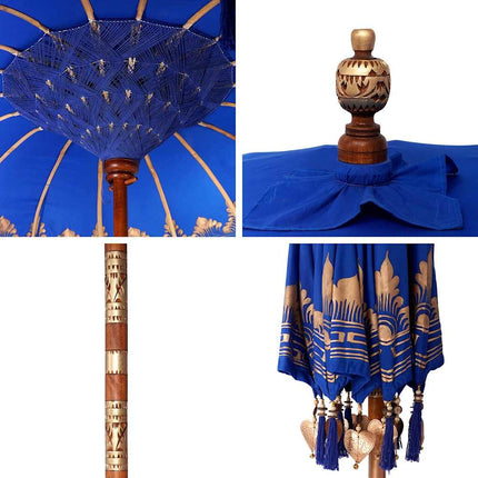 Balinesisk Parasol Blå 185 x 185 x 260 cm Bomull
