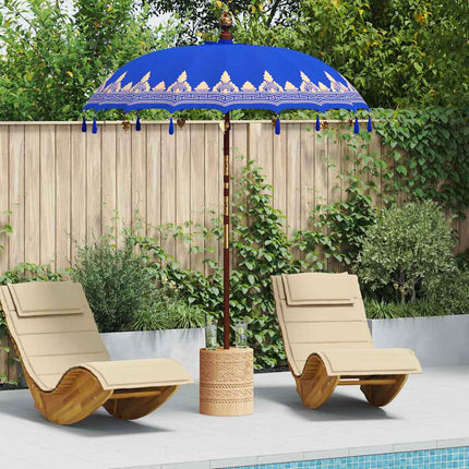 Balinesisk Parasol Blå 185 x 185 x 260 cm Bomull