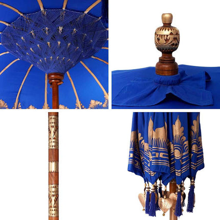 Balinesisk Parasol Blå 215 x 215 x 260 cm Bomull