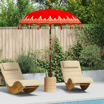 Balinesisk Parasol Röd 185 x 185 x 260 cm Bomull