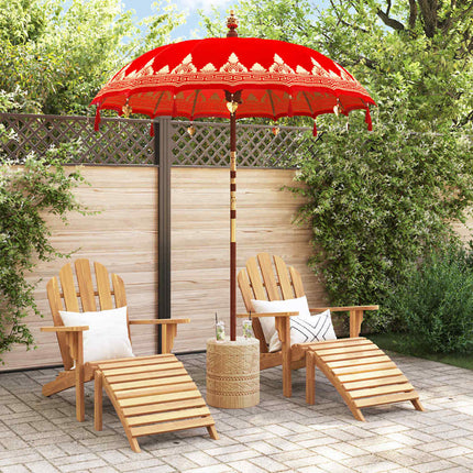 Balinesisk Parasol Röd 185 x 185 x 260 cm Bomull