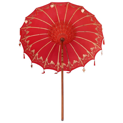 Balinesisk Parasol Röd 185 x 185 x 260 cm Bomull