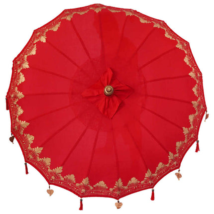 Balinesisk Parasol Röd 185 x 185 x 260 cm Bomull