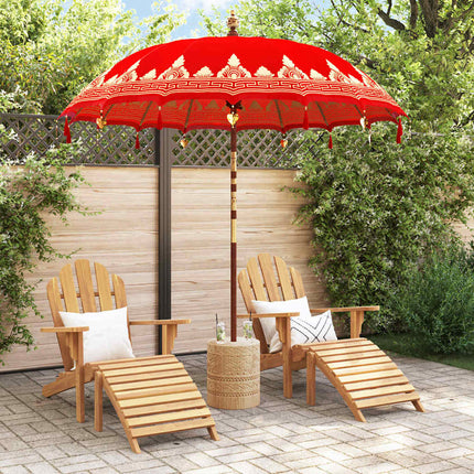 Balinesisk Parasol Röd 215 x 215 x 260 cm Bomull