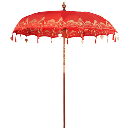 Balinesisk Parasol Röd 215 x 215 x 260 cm Bomull