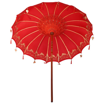 Balinesisk Parasol Röd 215 x 215 x 260 cm Bomull