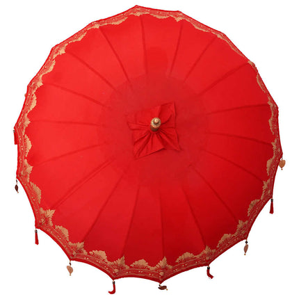 Balinesisk Parasol Röd 215 x 215 x 260 cm Bomull