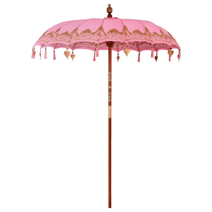 Balinesisk Parasol Rosa 185 x 185 x 260 cm Bomull