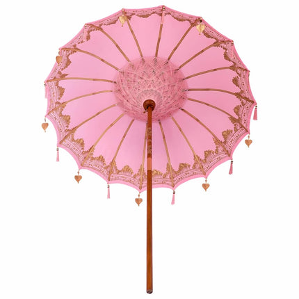 Balinesisk Parasol Rosa 185 x 185 x 260 cm Bomull