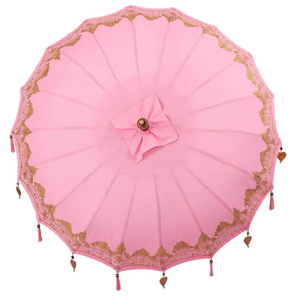 Balinesisk Parasol Rosa 185 x 185 x 260 cm Bomull