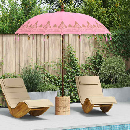 Balinesisk Parasol Rosa 215 x 215 x 260 cm Bomull