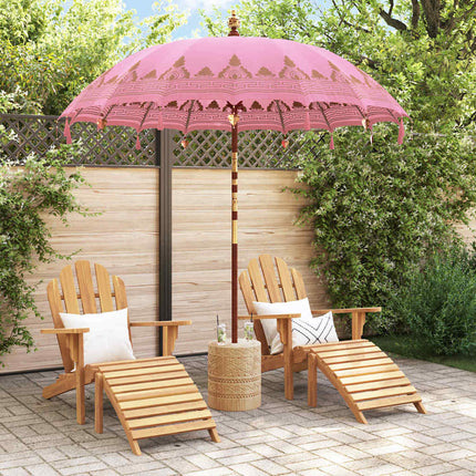 Balinesisk Parasol Rosa 215 x 215 x 260 cm Bomull