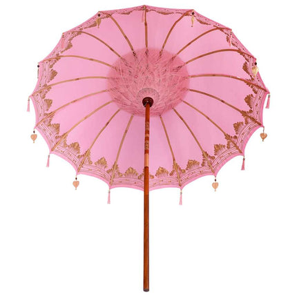 Balinesisk Parasol Rosa 215 x 215 x 260 cm Bomull