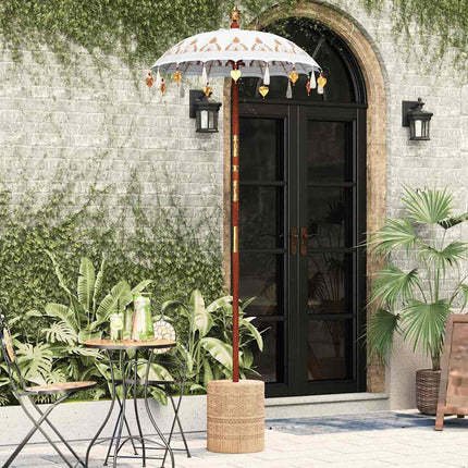 Balinesisk Parasol Kräm 125 x 125 x 260 cm Bomull