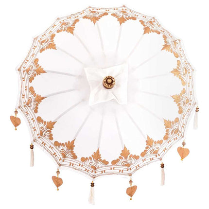 Balinesisk Parasol Kräm 125 x 125 x 260 cm Bomull