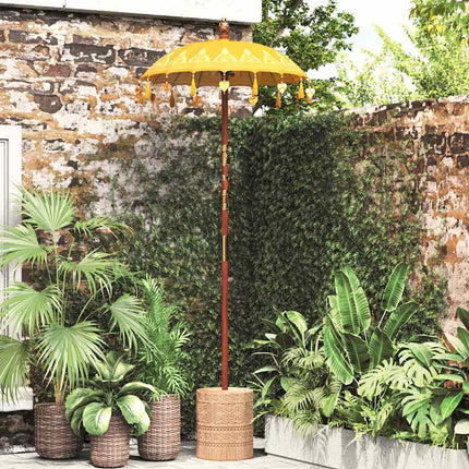 Balinesisk Parasol Gul 125 x 125 x 260 cm Bomull