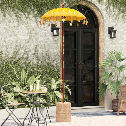 Balinesisk Parasol Gul 125 x 125 x 260 cm Bomull