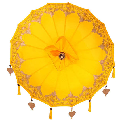 Balinesisk Parasol Gul 125 x 125 x 260 cm Bomull
