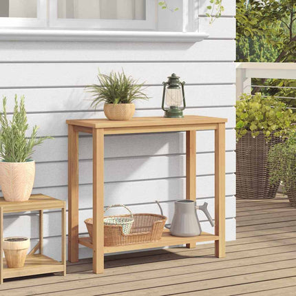 Konsolbord med lagring Brun 80 x 35 x 75 cm Massivt teakträ