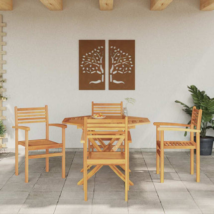 Stol 4 pcs Brun 56 x 55 x 90.5 cm Massivt teakträ