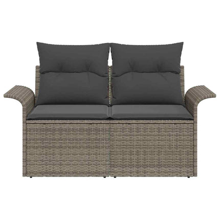 Trädgårdsoffa med kudde Grå 141 x 62 x 69cm konstrotting