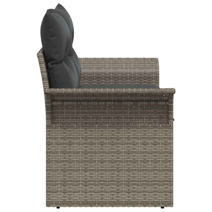 Trädgårdsoffa med kudde Grå 141 x 62 x 69cm konstrotting
