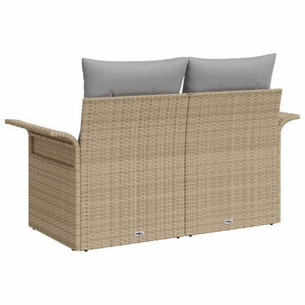 Trädgårdsoffa med kudde Beige 141 x 62 x 69cm konstrotting