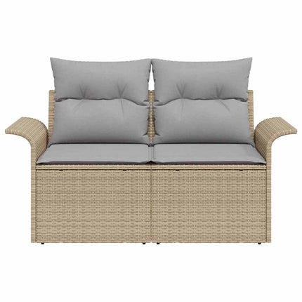 Trädgårdsoffa med kudde Beige 141 x 62 x 69cm konstrotting