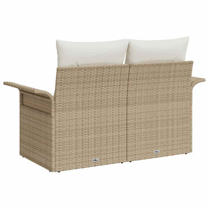 Trädgårdsoffa med kudde Beige 141 x 62 x 69cm konstrotting