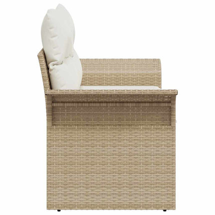Trädgårdsoffa med kudde Beige 141 x 62 x 69cm konstrotting