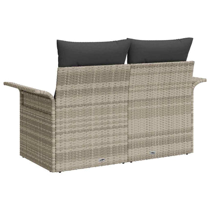 Trädgårdsoffa med kudde Ljusgrå 141 x 62 x 69cm konstrotting