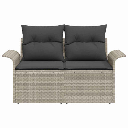 Trädgårdsoffa med kudde Ljusgrå 141 x 62 x 69cm konstrotting