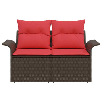 Trädgårdsoffa med kudde 141 x 62 x 69 cm konstrotting
