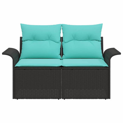 Trädgårdsoffa med kudde 141 x 62 x 69 cm konstrotting