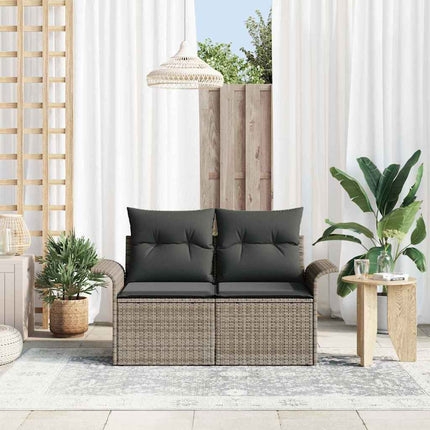 Trädgårdsoffa med kudde Grå 141 x 62 x 69cm konstrotting