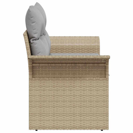 Trädgårdsoffa med kudde Beige 141 x 62 x 69cm konstrotting