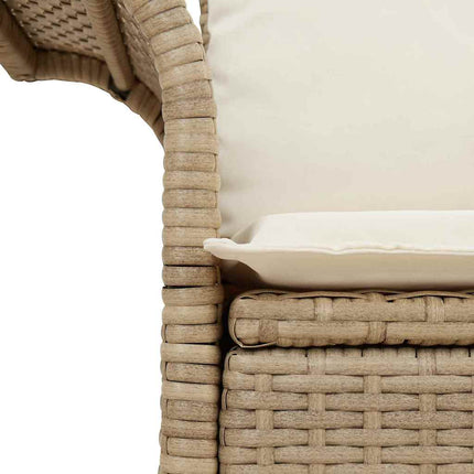 Trädgårdsoffa med kudde Beige 141 x 62 x 69cm konstrotting