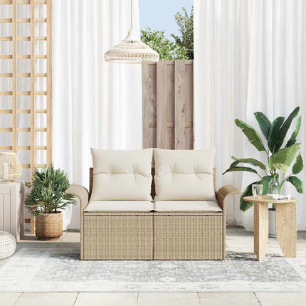 Trädgårdsoffa med kudde Beige 141 x 62 x 69cm konstrotting