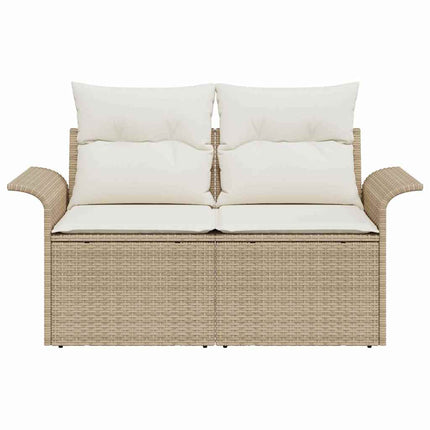 Trädgårdsoffa med kudde Beige 141 x 62 x 69cm konstrotting