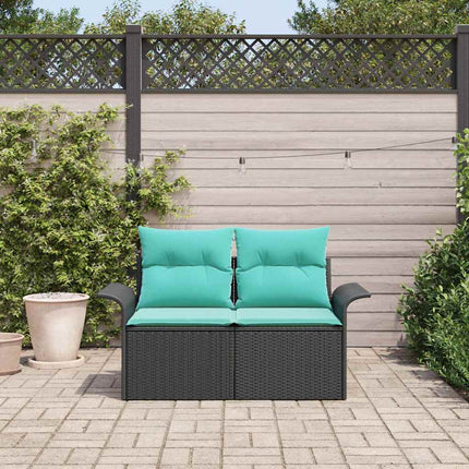 Trädgårdsoffa med kudde 141 x 62 x 69 cm konstrotting