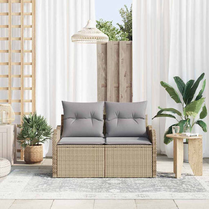 Trädgårdsoffa med kudde Beige 121 x 62 x 69cm konstrotting